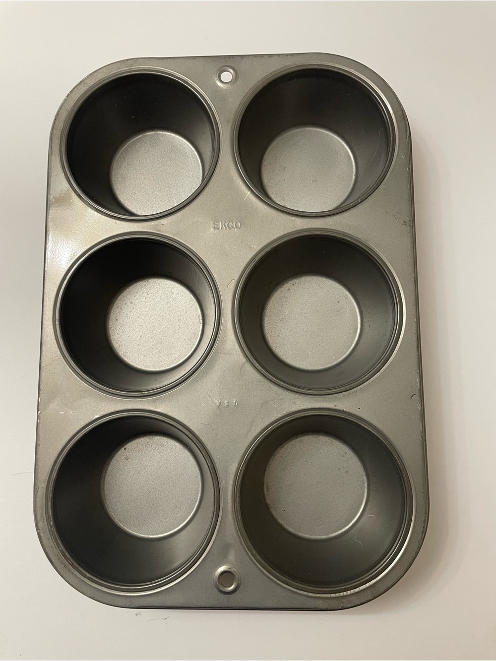 Vintage Ekco Muffin Tin 6 Cups USA Nonstick